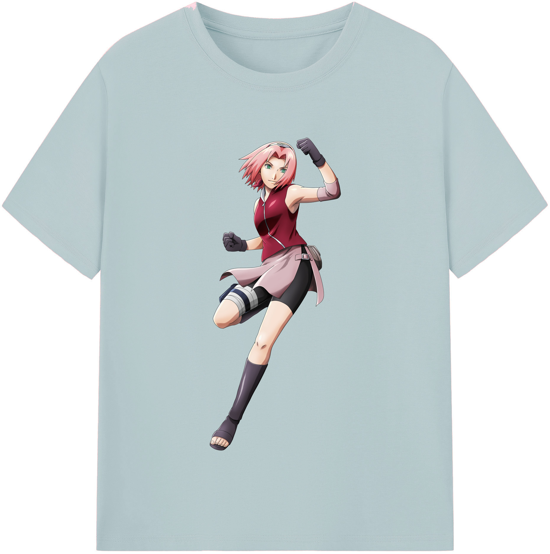 （画像用） NARUTO -ナルト- 春野サクラ Haruno Sakura 綿100％半袖Tシャツ（フロントプリント）